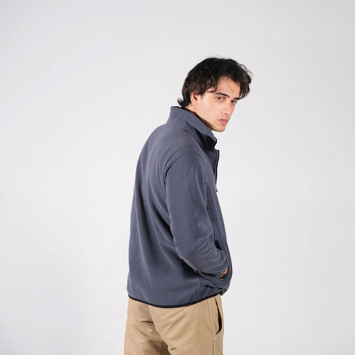 GREY FLAT POCKET DETAİLED ZİPPER FLEECE