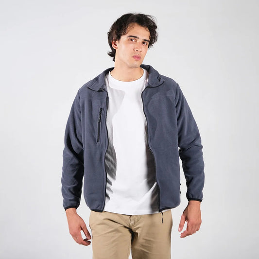 GREY FLAT POCKET DETAİLED ZİPPER FLEECE